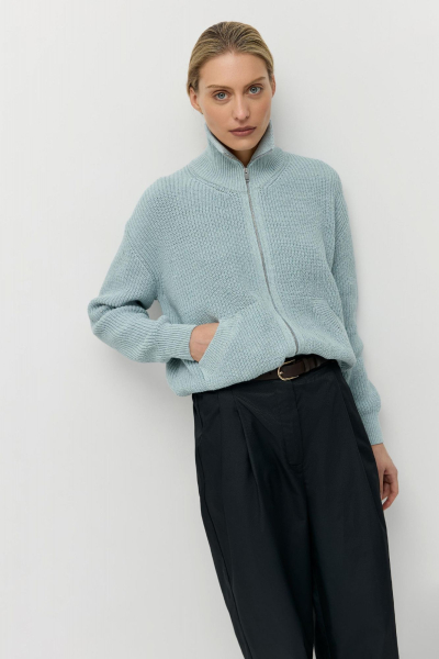 Кардиган на молнии из переработанного хлопка AROUND, цвет: голубой, 259_27C04 купить онлайн