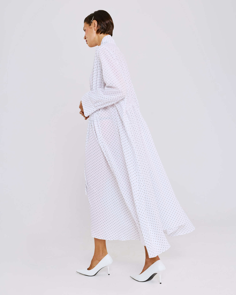 Платье в горох с шарфом Anmuse, цвет: белый, RB26SP314-WHT купить онлайн