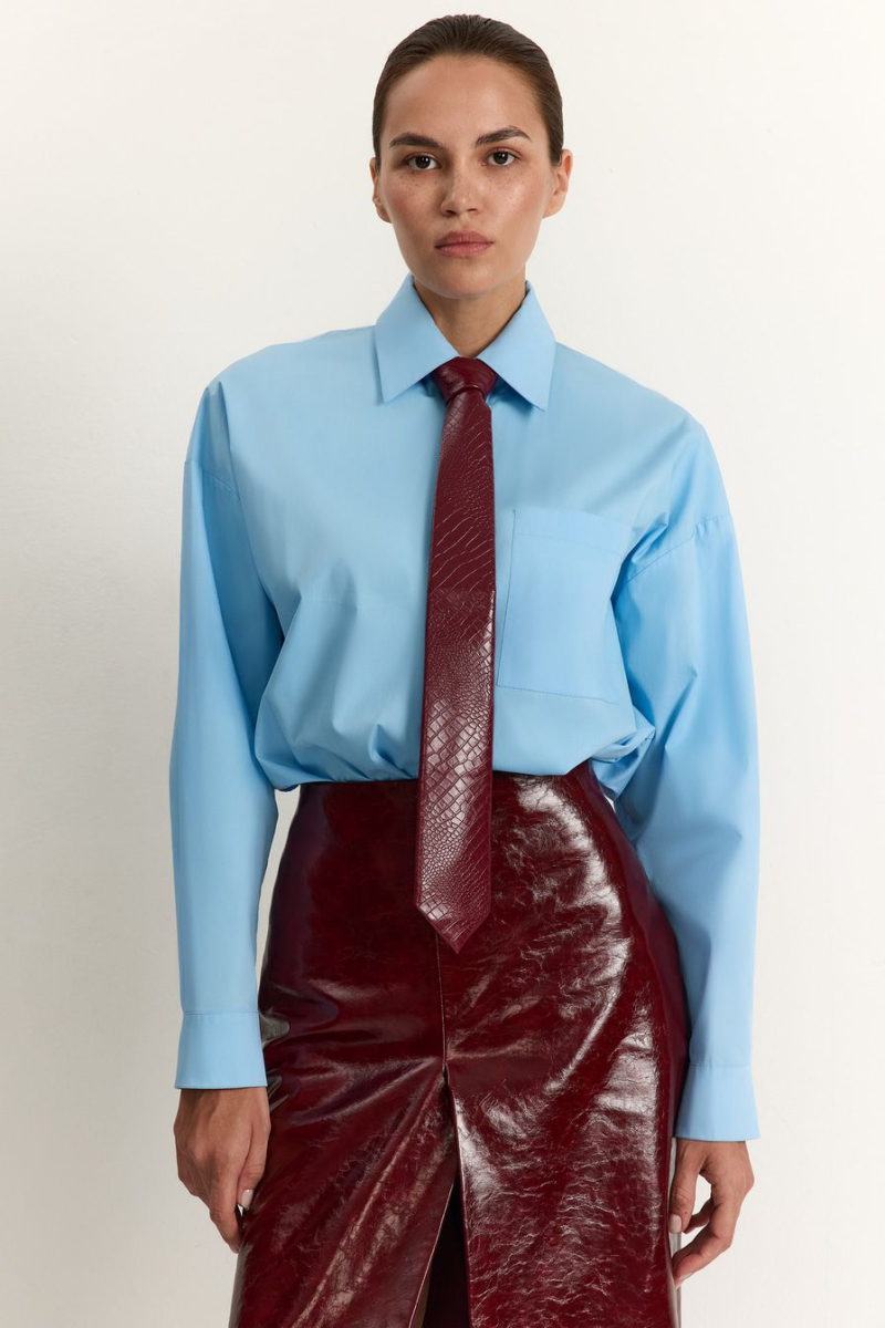 Галстук из экокожи TOPTOP, цвет: Бордовый TT.615.18100.330 купить онлайн