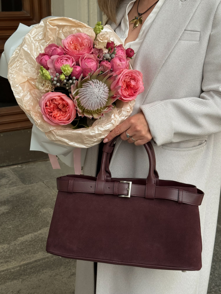 Сумка KIRA brand salad, цвет: suede bordo  купить онлайн