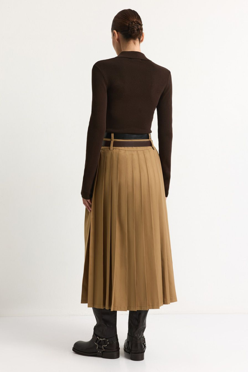 Юбка с двойным ремнем TOPTOP, цвет: бежевый, TT.072.17852.110 купить онлайн