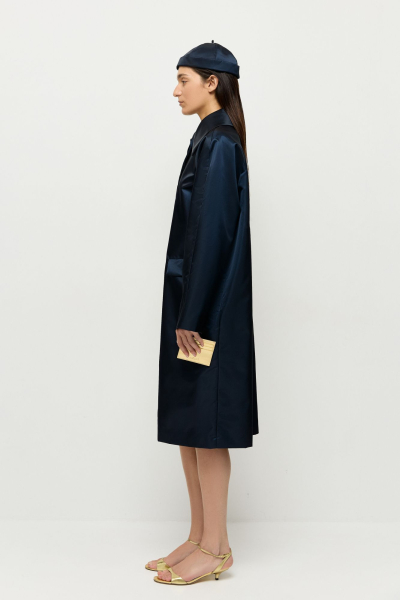 Плащ из итальянского атласа AROUND, цвет: синий, 210_73P01 купить онлайн