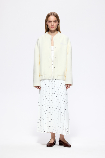 Бомбер из шерстяного букле DREAMS BY ALENA AKHMADULLINA, цвет: белый, 126101010204439/413000 купить онлайн