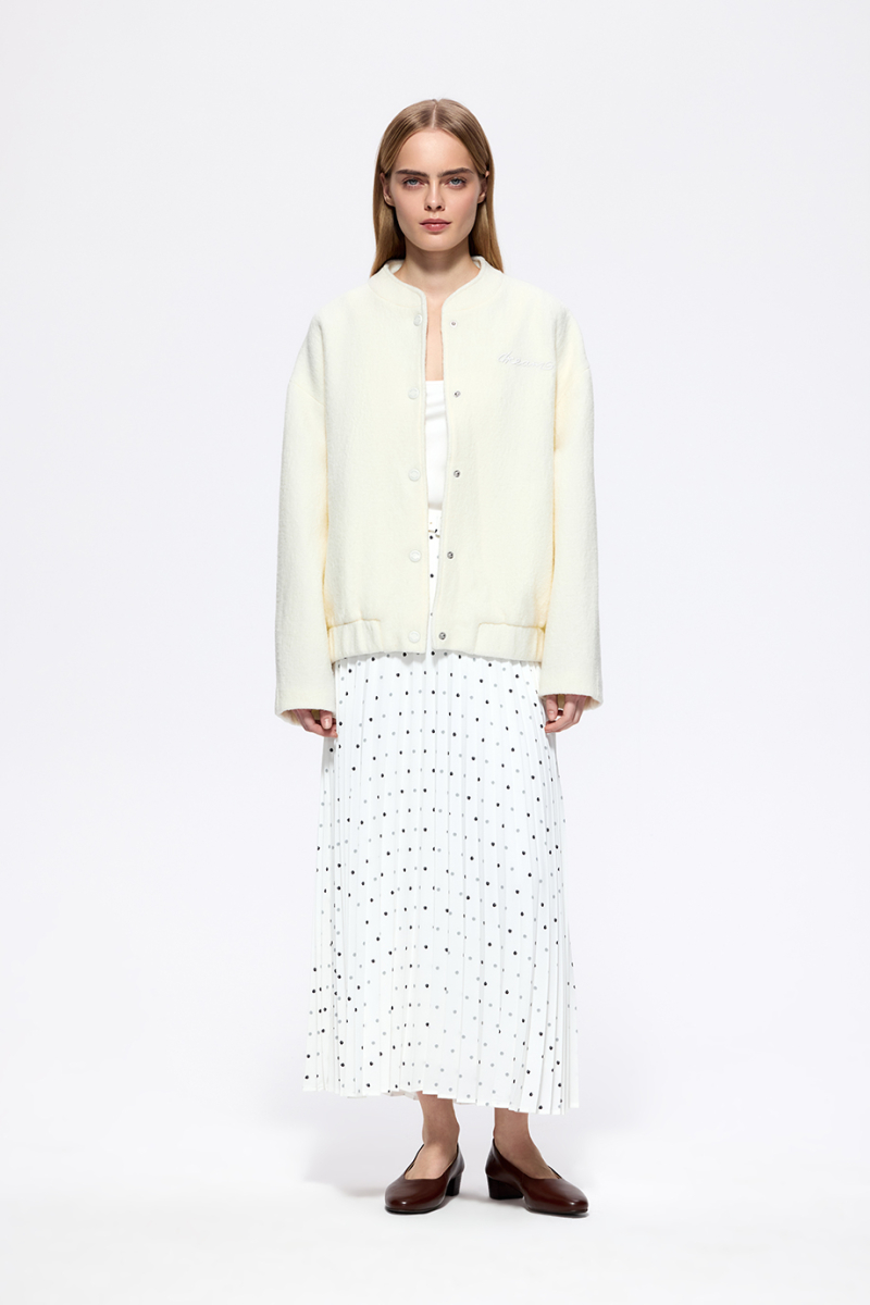 Бомбер из шерстяного букле DREAMS BY ALENA AKHMADULLINA, цвет: белый, 126101010204439/413000 купить онлайн