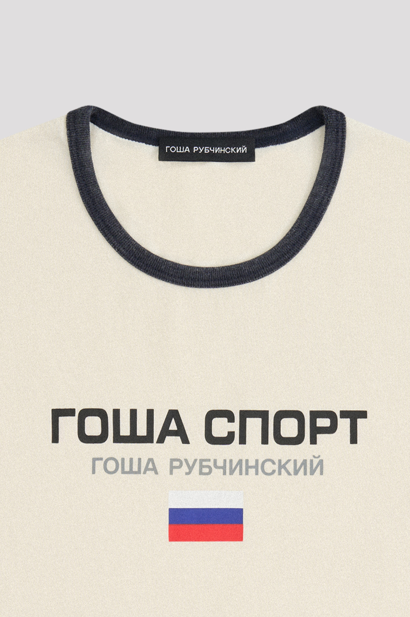 Футболка ГОША РУБЧИНСКИЙ, цвет: айвори, TSH_1701_ivory купить онлайн