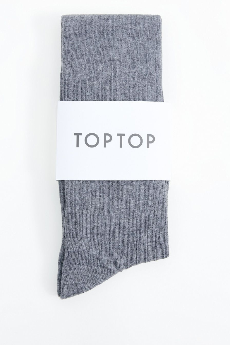Базовые гольфы в широкий рубчик TOPTOP, цвет: серый меланж TT.182.16486.820 купить онлайн