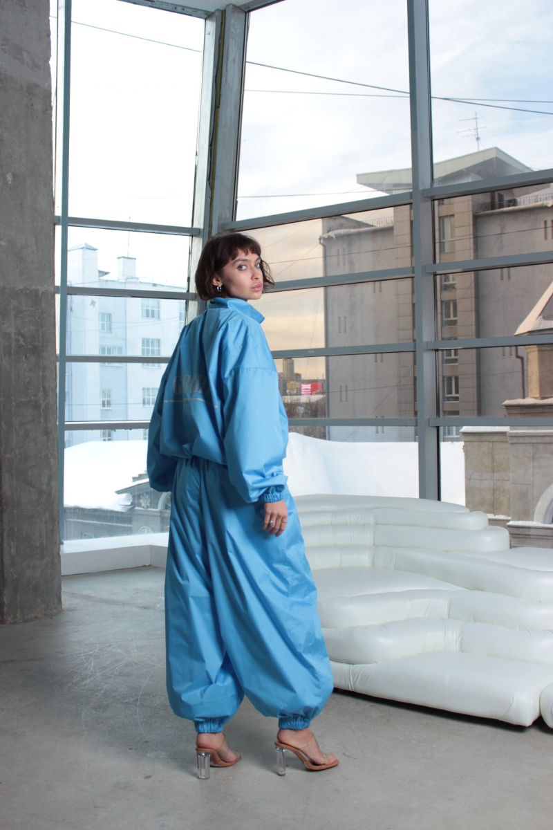 Брюки из плащевки GARCHIT, цвет: голубой, GARPlBr купить онлайн