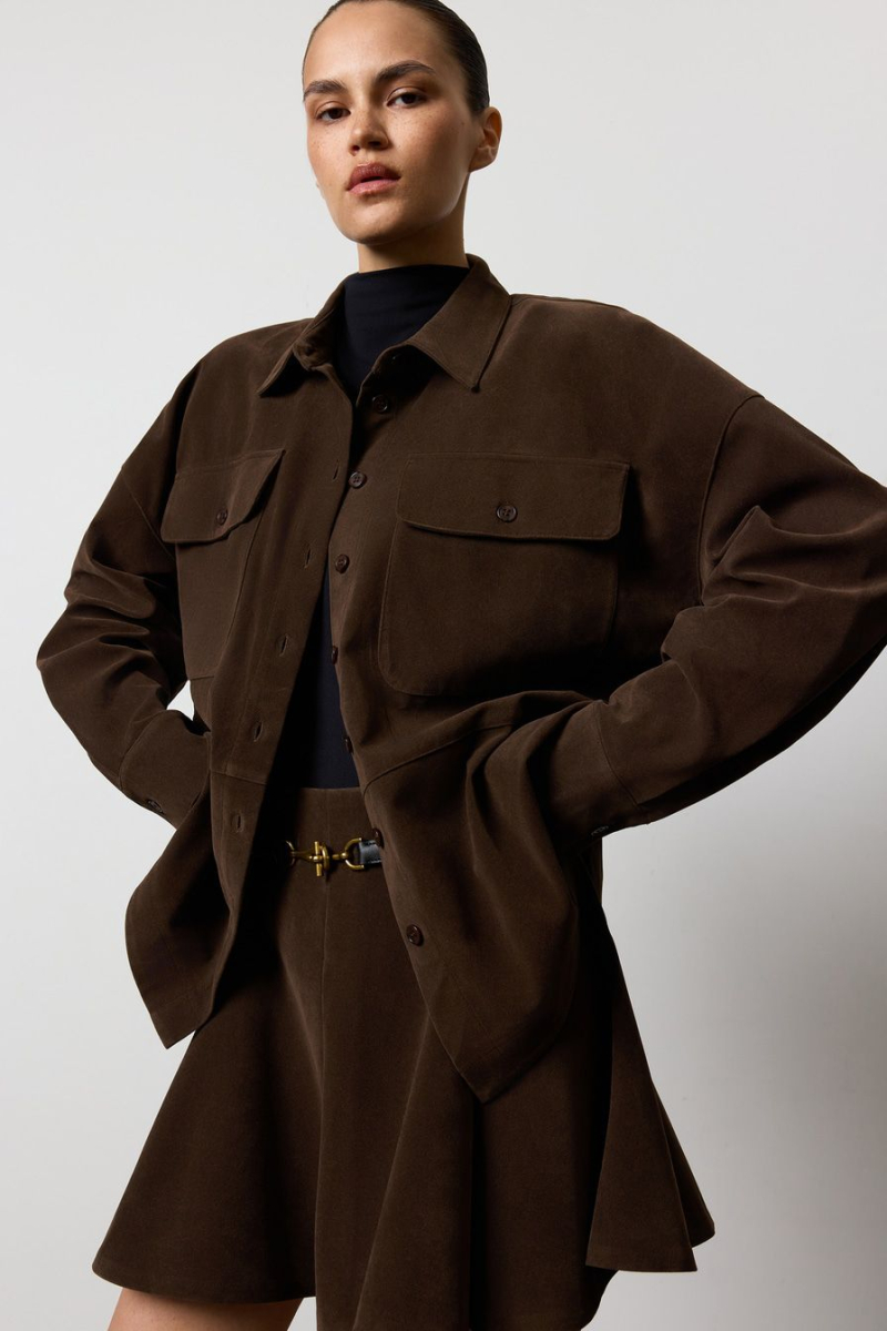 Юбка из экозамши TOPTOP, цвет: коричневый, TT.070.18774.700 купить онлайн