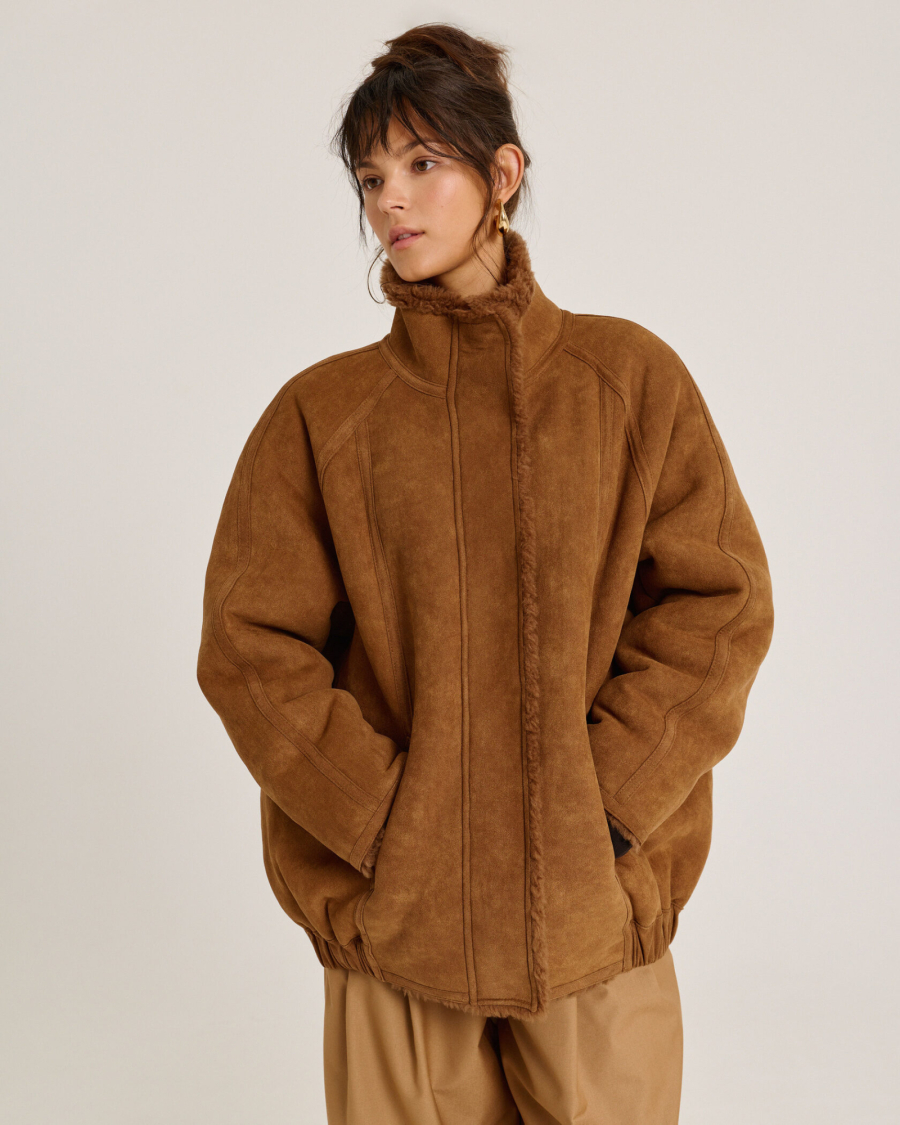 Бомбер из мериноса BROWN