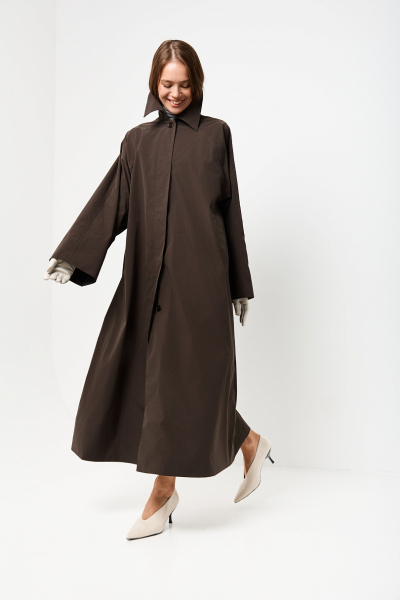 Тренч облегченный из технологичной ткани Ricoco, цвет: горький шоколад, 7067/3 купить онлайн