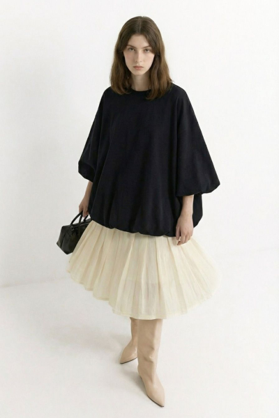 Лонгслив из 100% хлопка TOPTOP, цвет: Черный, TT.025.18861.900 купить онлайн