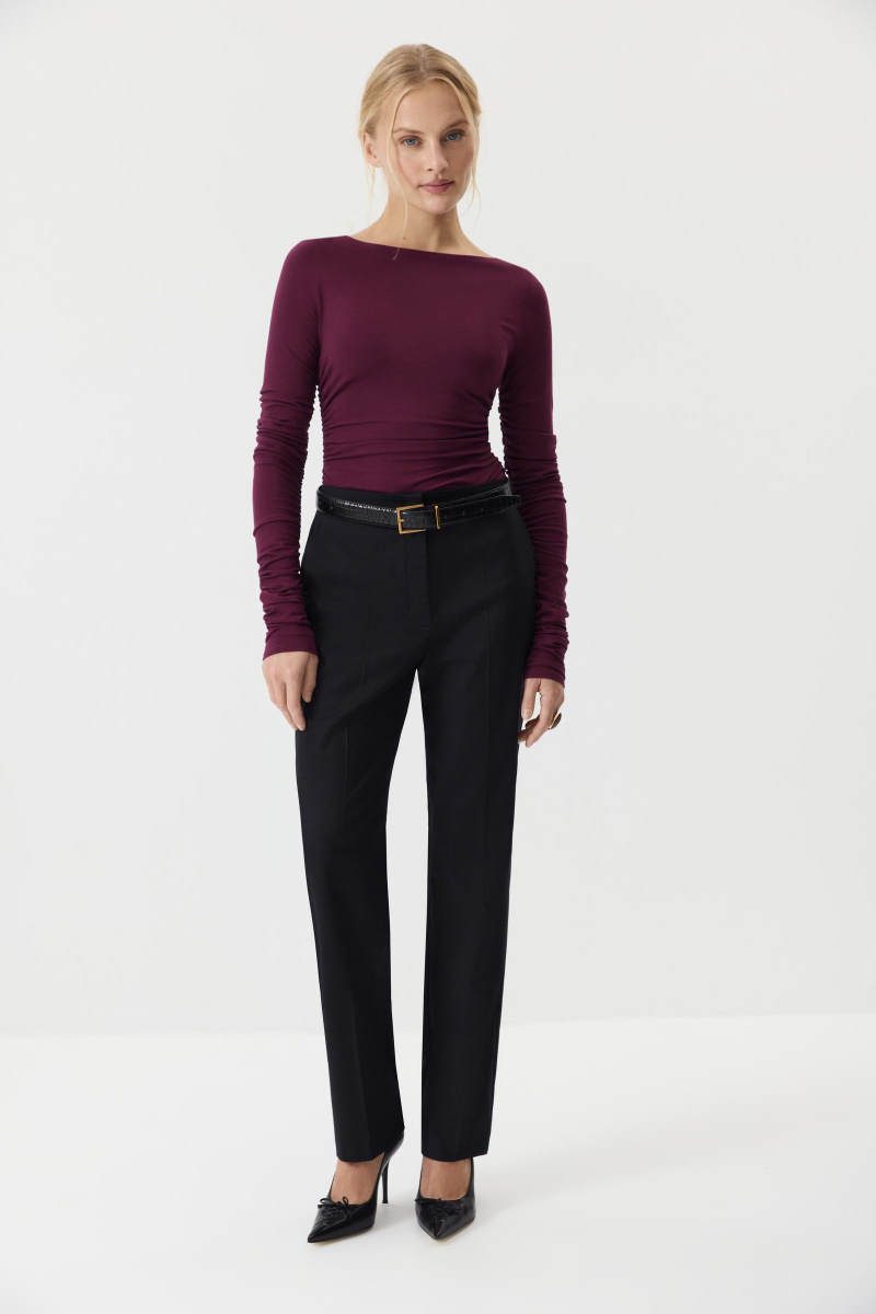 Лонгслив с драпировкой Charmstore, цвет: сливовый, 205-44265-680 купить онлайн