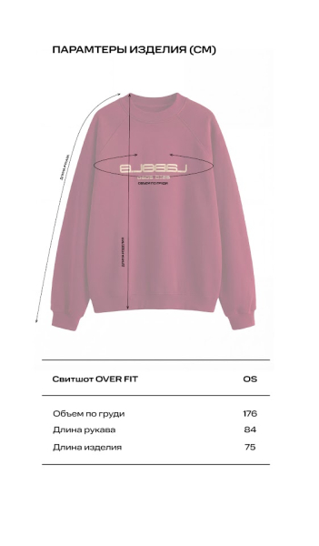 Свитшот овер фит Label .B, цвет: графит, Tp.02.6.01GRH купить онлайн