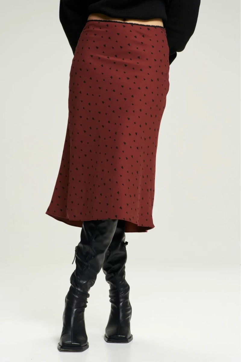 Юбка с тесьмой с сердечком Wine