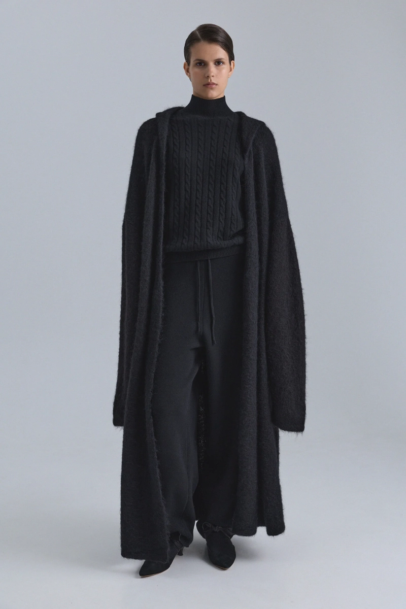 Кардиган макси из альпаки OPORA Mankova, цвет: Черный, FW24/25-07 купить онлайн