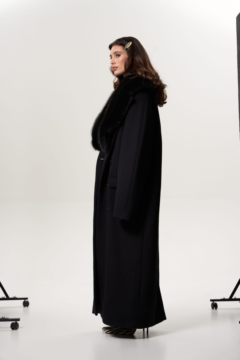 Пальто NOIR FUR YONS, цвет: Черный, YO-737 купить онлайн