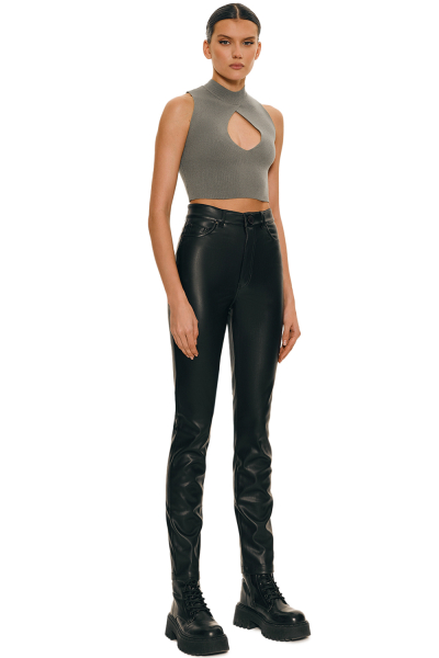 Вязаный топ с фигурным вырезом SODAMODA, цвет: оливковый, 11648 купить онлайн