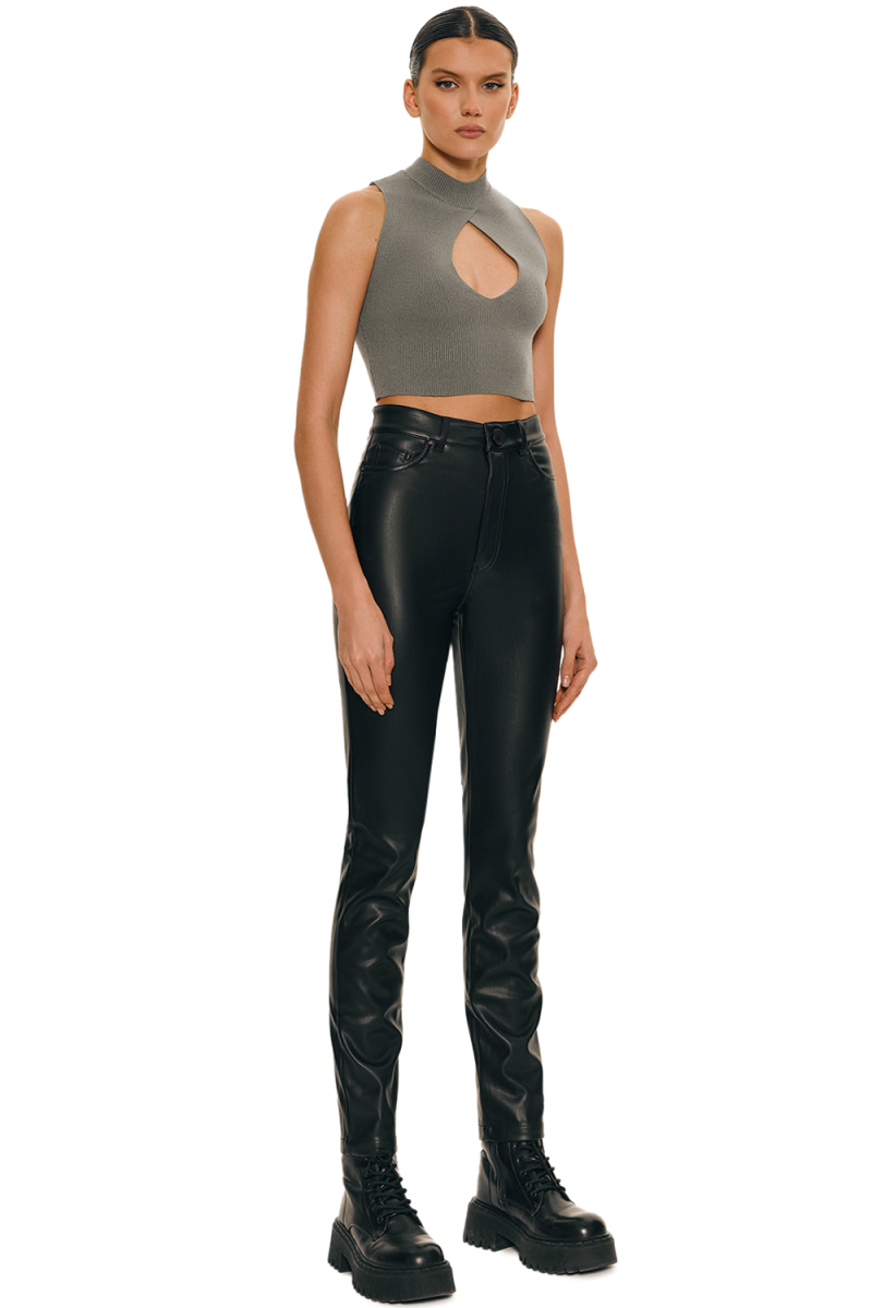 Вязаный топ с фигурным вырезом SODAMODA, цвет: оливковый, 11648 купить онлайн