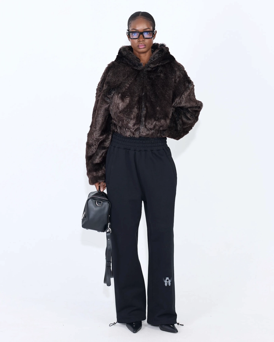 Шуба бомбер CROPPED BROWN ASIA ST 71, цвет: коричневый, Ast71.fur-bmbr-crop купить онлайн