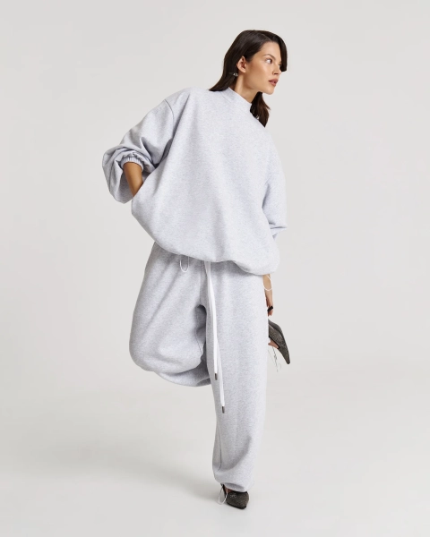 Брюки с эффектом велюра LIGHT GRAY Anmuse, цвет: Светло-серый,  купить онлайн