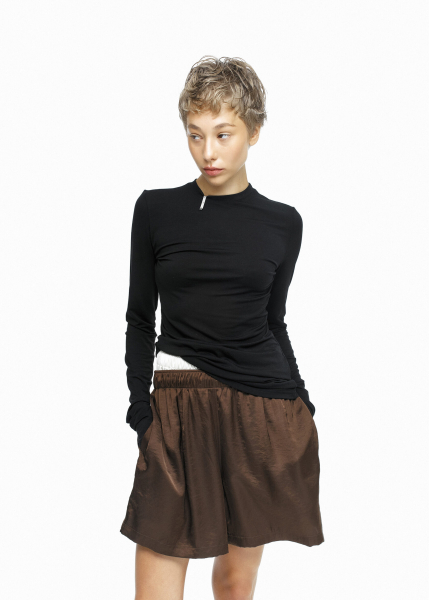 Лонгслив Slim из тенсела B25.08, цвет: угольный  |новая коллекция купить онлайн