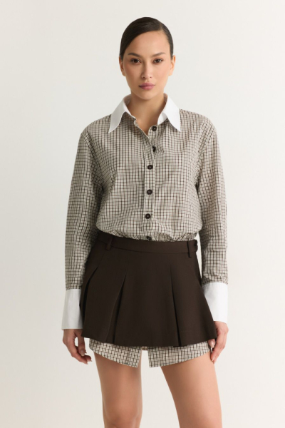 Платье-рубашка из смесового хлопка