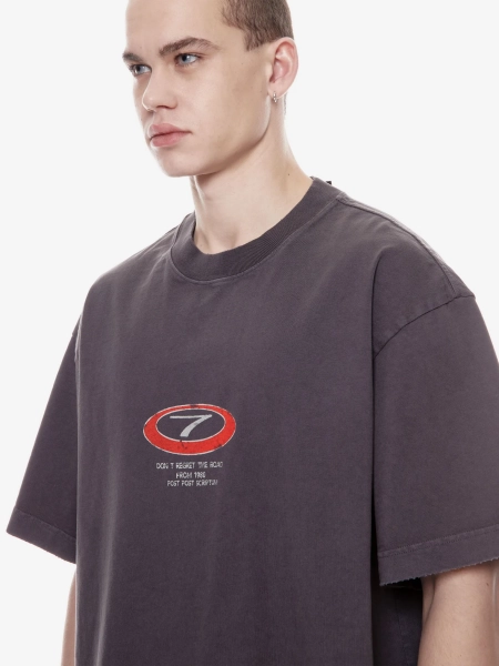 Футболка оверсайз с принтом POST POST SCRIPTUM, цвет: серый, 1144.11.00.GRY купить онлайн