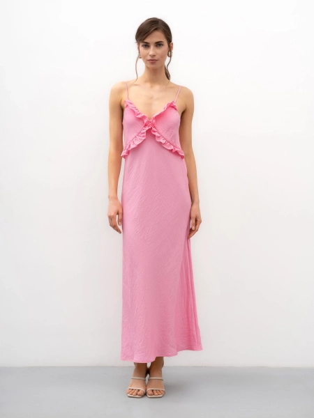 Платье с рюшами "Sorbet" pink TRÈS, цвет: розовый,  купить онлайн