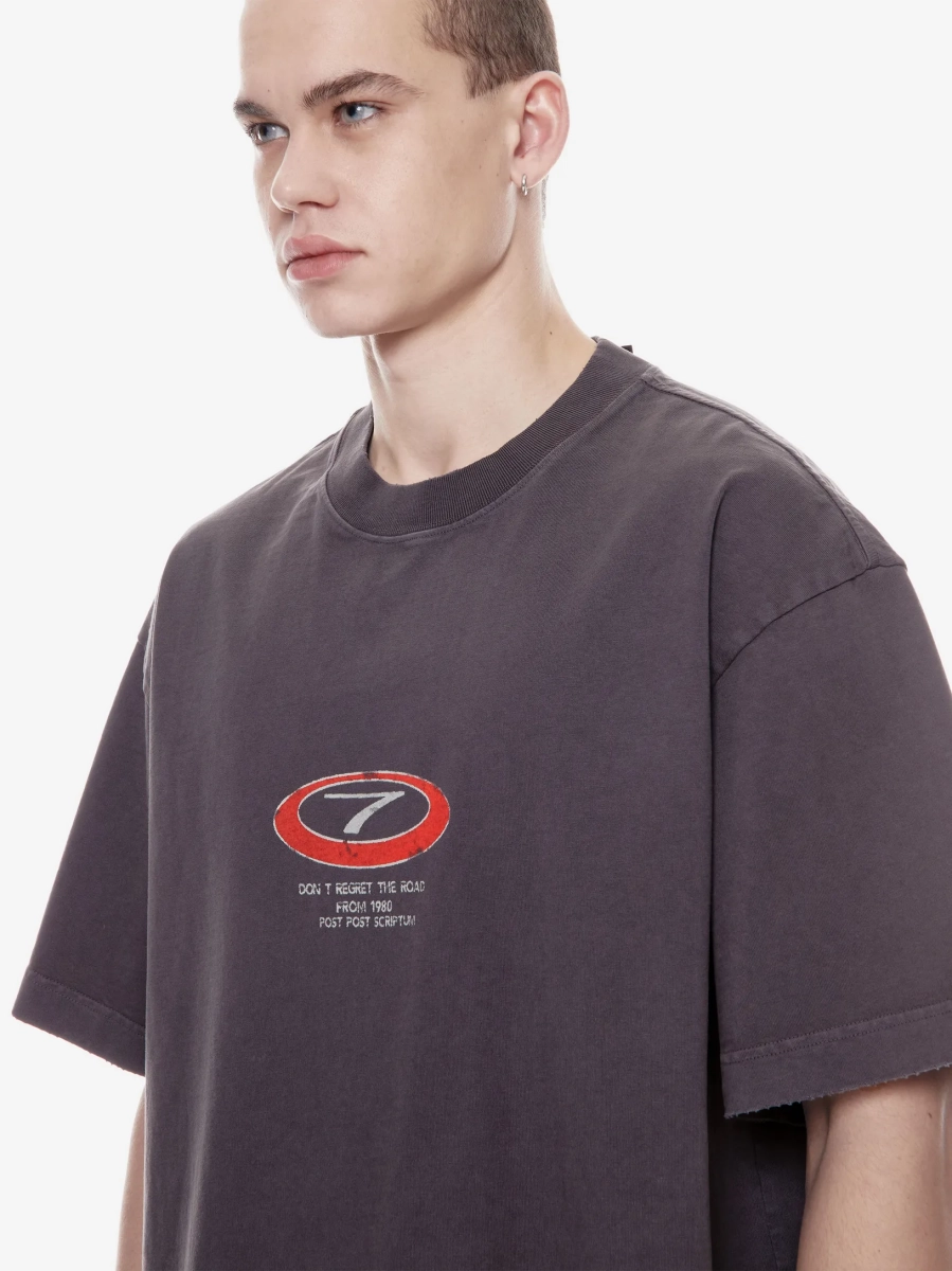Футболка оверсайз с принтом POST POST SCRIPTUM, цвет: серый, 1144.11.00.GRY купить онлайн