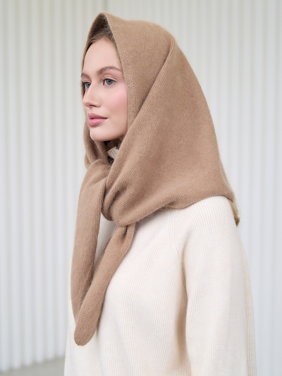 Косынка с ангорой I.B.W., цвет: бежевый KJ125 купить онлайн