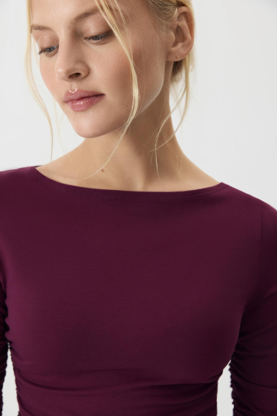 Лонгслив с драпировкой Charmstore, цвет: сливовый, 205-44265-680 купить онлайн