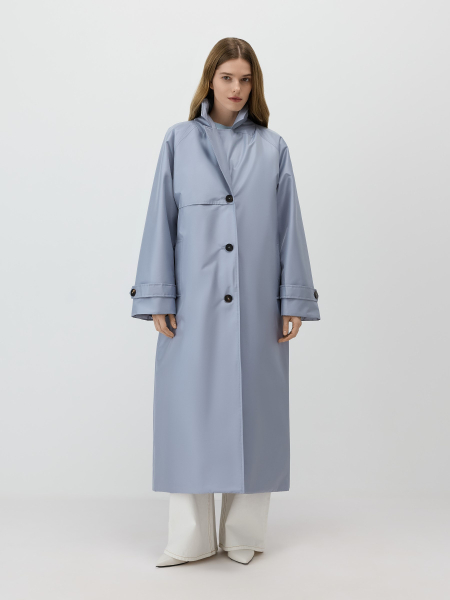 Утепленный плащ с капюшоном Conso, цвет: голубой, SEL 260125 - голубой купить онлайн