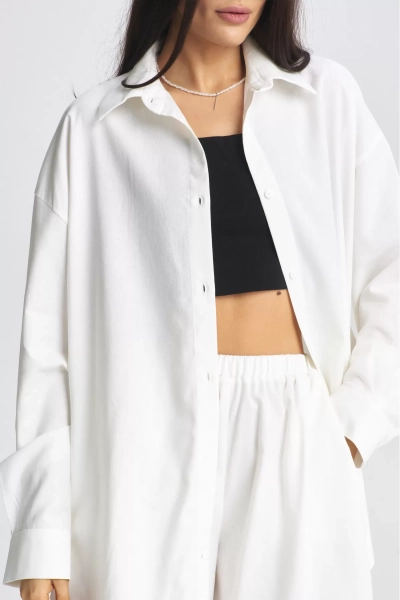 Костюм лён с шортами White Erist store, цвет: белый, НФ-00002313 купить онлайн