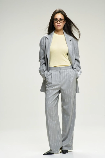Брюки Basic на резинке в полоску Grey