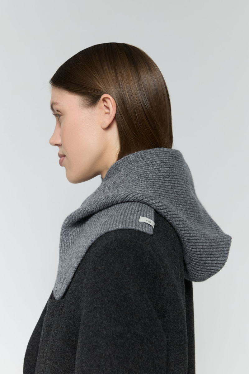 Капор из объемной шерсти AROUND, цвет: серый 1411_08M11 купить онлайн