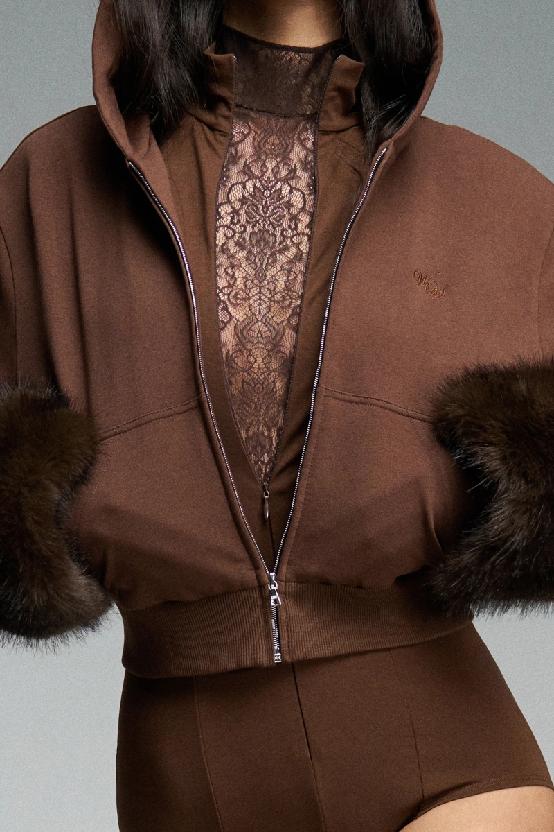 Худи укороченное WALK OF SHAME, цвет: коричневый, HD012/FW2526 купить онлайн