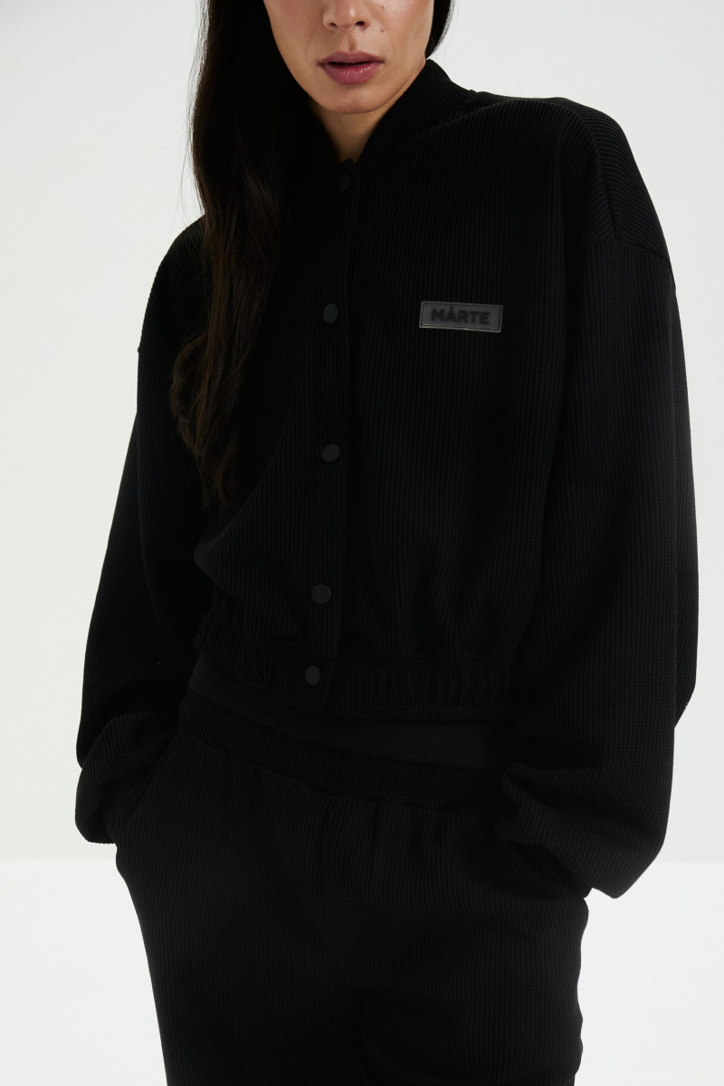 Бомбер трикотажной вязки marte, цвет: Черный,  купить онлайн