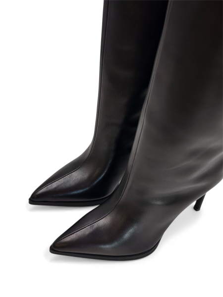 Сапоги демисезонные из натуральной кожи GRANDERA, цвет: Черный  купить онлайн