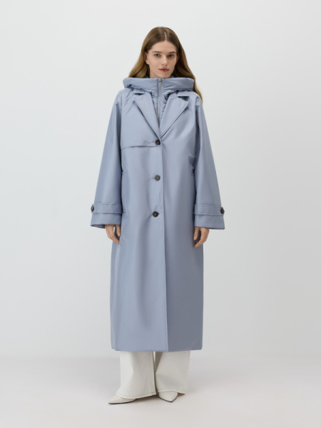 Утепленный плащ с капюшоном