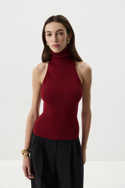 Топ-халтер вязаный Charmstore, цвет: винный, 309-50498-451 купить онлайн