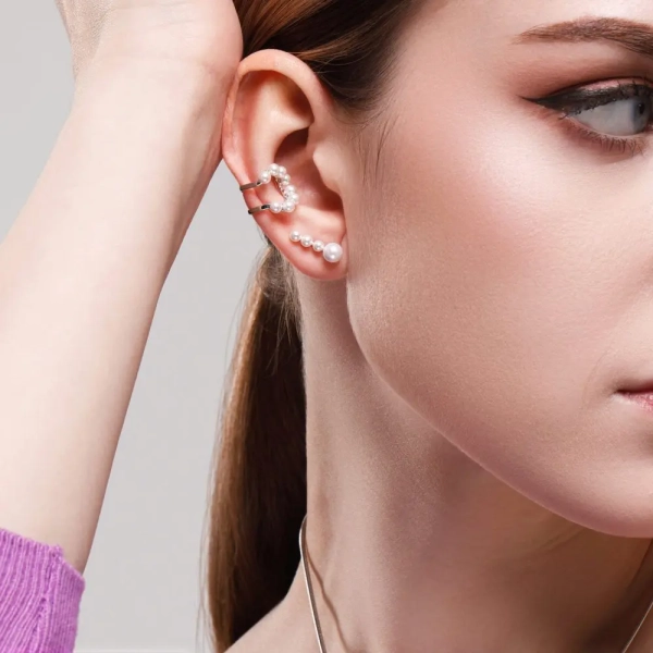 Серьга-каффа из серебра Tosya Store, цвет: серебро, 94170185 со скидкой купить онлайн