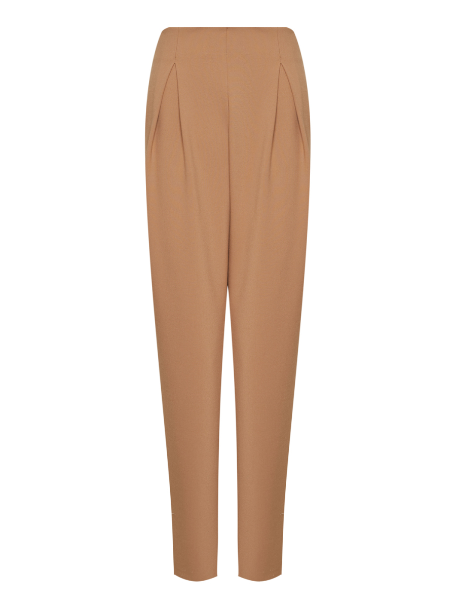 Брюки с завышенной талией и объемными защипами