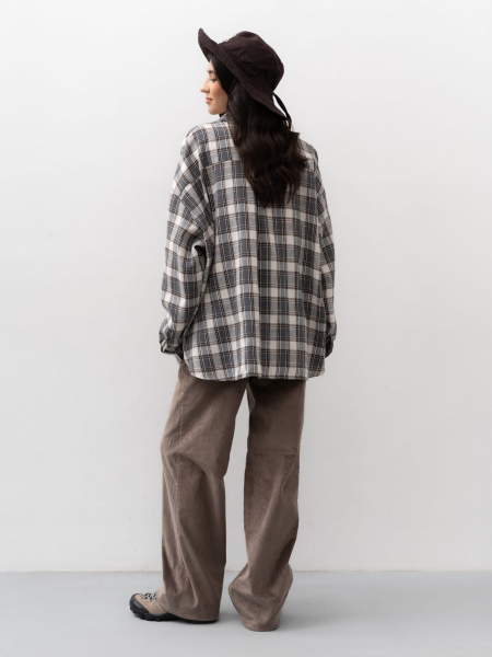 Рубашка в клетку TRES, цвет: бежевый, НФ-00002421 купить онлайн