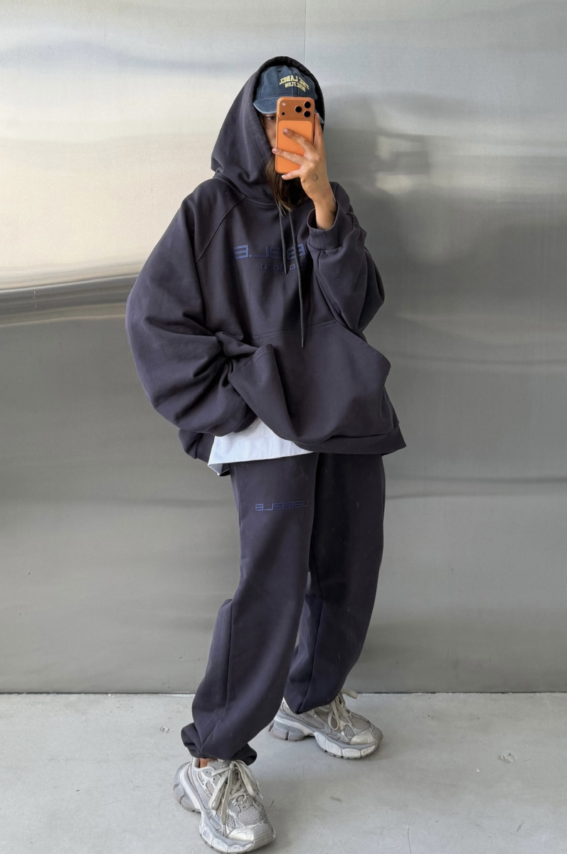 Худи овер-фит (серый) Label .B, цвет: серый,  купить онлайн