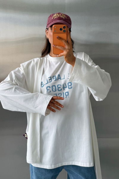 Лонгслив Крест-накрест Label .B, цвет: белый,  купить онлайн