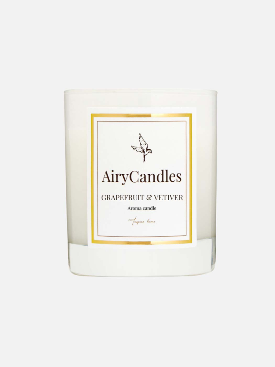 Аромасвеча с деревянным фитилем Grapefruit&Vetiver, 300 мл