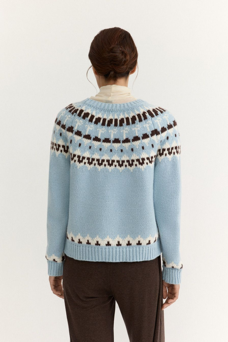 Джемпер с принтом TOPTOP, цвет: голубой с принтом, TT.050.17397.601 купить онлайн