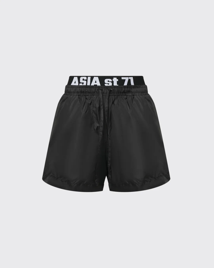 Шорты из нейлона с двойным поясом ASIA ST 71, цвет: Черный, Ast71.D-grey купить онлайн