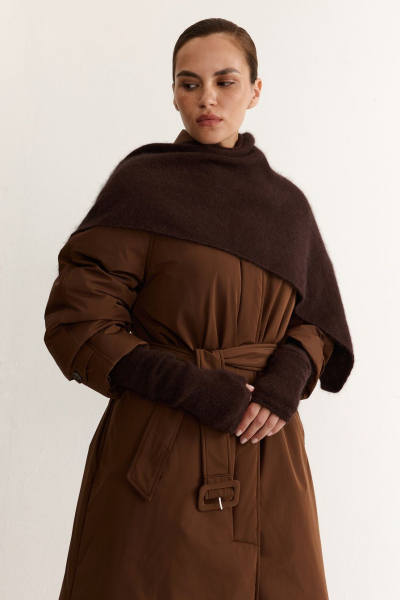 Перчатки из смесовой ангорской шерсти TOPTOP, цвет: коричневый TTS.619.18515.700 купить онлайн