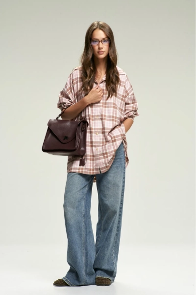 Рубашка в клетку Pink&Brown